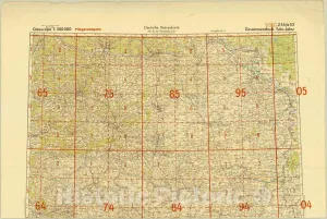 Historic Pictoric Map : Tula-Jelez, Osteuropa (1: 300,000), Antique Vintage Reproduction : 66in x 44in