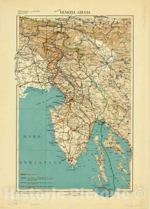 Historic Pictoric Map : Venezia Giulia 1947, Venezia Giulia, Antique Vintage Reproduction : 16in x 24in
