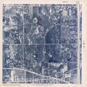 Historic Pictoric Map : Yorkville T3 N2, R21 E11 1975, [Aerial Photographs of Southeastern Wisconsin], Antique Vintage Reproduction : 44in x 44in