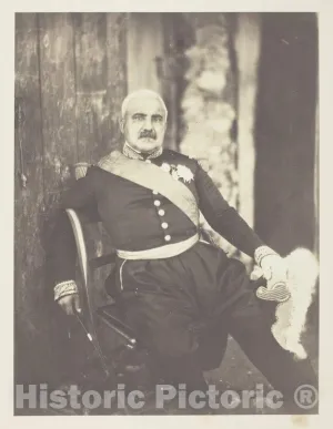 Historic Pictoric Photo : Marshal Pelissier, Roger Fenton, c 1855, Vintage Wall Decor : 08in x 10in