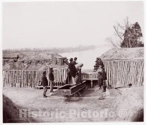 Historic Pictoric Photo Print : Andrew Joseph Russell - Cox's Landing, James River : Vintage Wall Décor : 10in x 08in