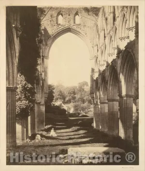 Historic Pictoric Photo Print : Roger Fenton - Rievaulx Abbey : Vintage Wall Décor : 08in x 10in