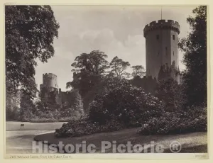 Historic Pictoric Photo : Warwick Castle, from The Outer Court, Francis Bedford, c.1877, Vintage Wall Decor : 44in x 34in