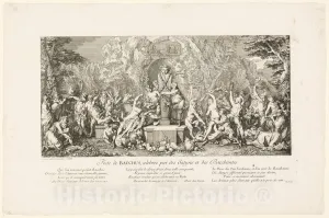 Historic Pictoric Print : Festival of Bacchus Celebrated by Satyrs and Bacchantes, Claude Gillot, c.1660, Vintage Wall Decor : 12in x 08in
