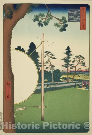 Historic Pictoric Print : Takata Riding Grounds (Takata no Baba), from The Series “One Hundred Famous Views of Edo (Meisho Edo hyakkei)”, Utagawa Hiroshige, c 1856, Vintage Wall Decor : 24in x 36in