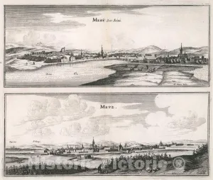 Historic Pictoric Print : V. 2. Mery sur Seine. Metz, 1663, Vintage Wall Decor : 10in x 08in