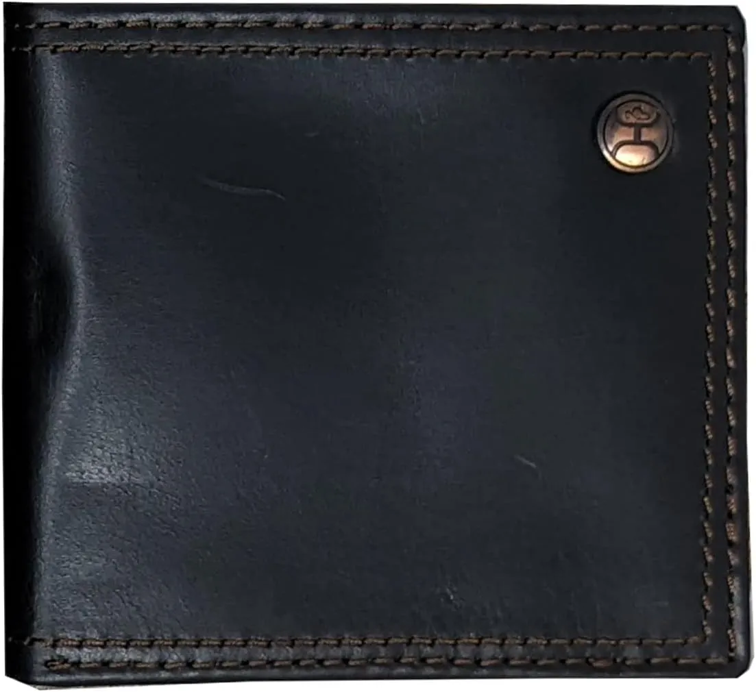 HOOEY Bi-Fold Leather Men's Wallet (Smooth - Black)