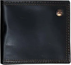 HOOEY Bi-Fold Leather Men's Wallet (Smooth - Black)