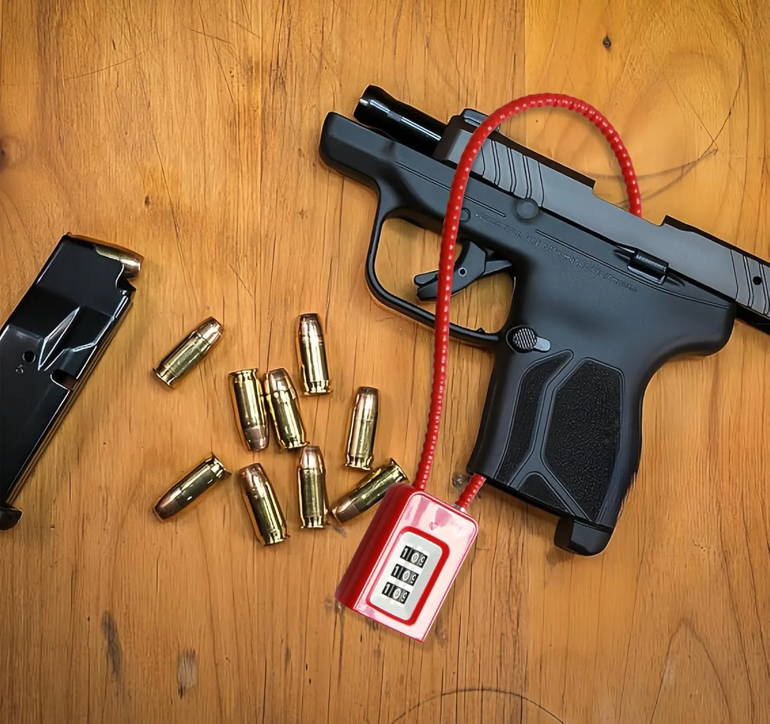 HOX 3 Digit Combination Gun Lock, Cable Lock for Pistols Handguns Rifles and Shotguns, for Home Firearm Locking and Safety