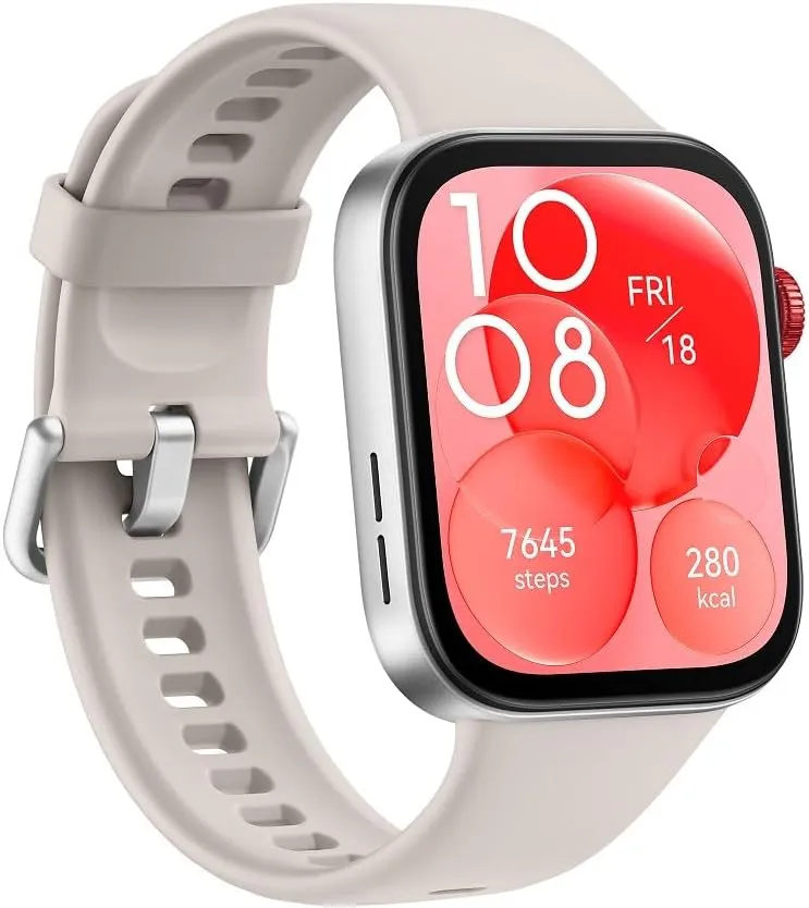 Huawei Watch FIT 3，1.82" AMOLED Display ，Ultra-Slim Design，All-Round Fitness Management，Comprehensive Health Managment，Durable Battery Life，Compatible with iOS & Android (White)