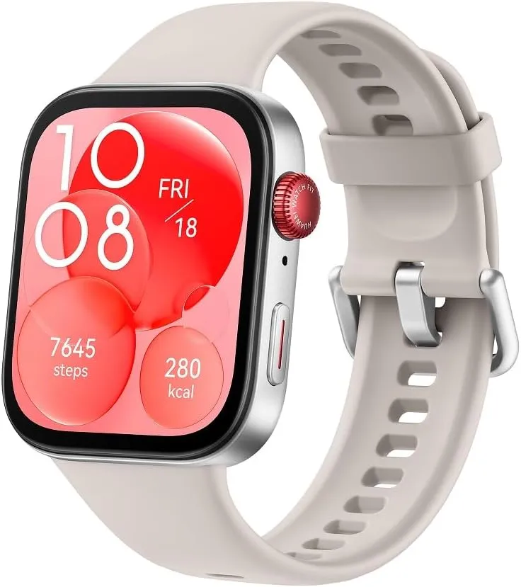 Huawei Watch FIT 3，1.82" AMOLED Display ，Ultra-Slim Design，All-Round Fitness Management，Comprehensive Health Managment，Durable Battery Life，Compatible with iOS & Android (White)