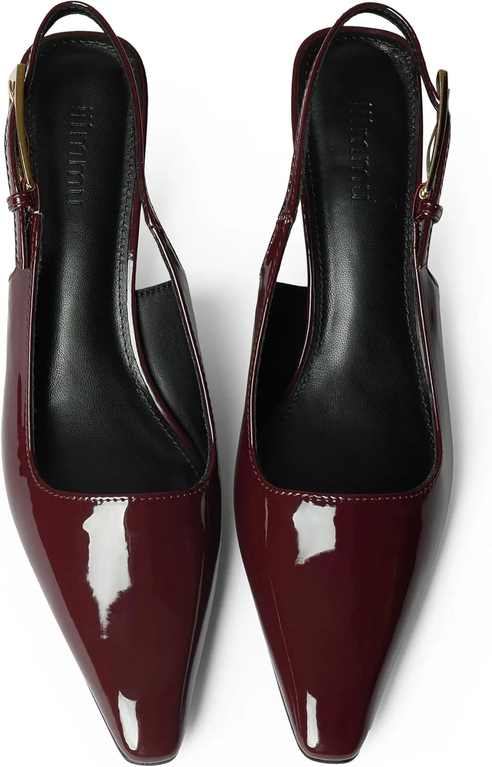 iiimmu Kitten Heels for Women 2 inch Low Heel Pointed Closed Toe Slingback Pumps Dress Shoes, Faux Leather