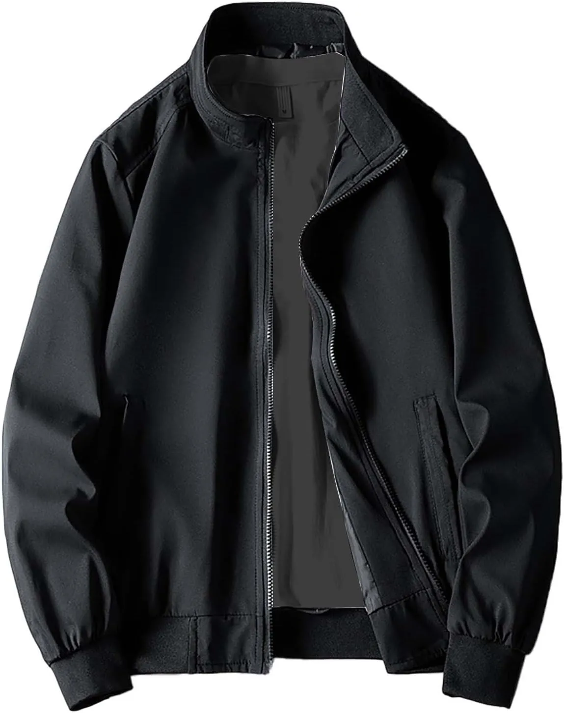 Jacket Men Spring and Autumn Casual Men's Handsome Pilot Zip Fx Standing Jacket Outdoor Fashion Coat for Men Mens