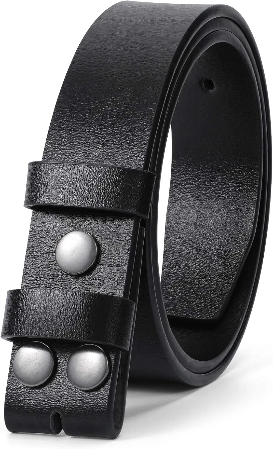 JASGOOD Mens Western Leather Belt Strap Without Buckle 1.5" Vintage Replacement Cowboy Leather Belt Strap with Snap on Buckle