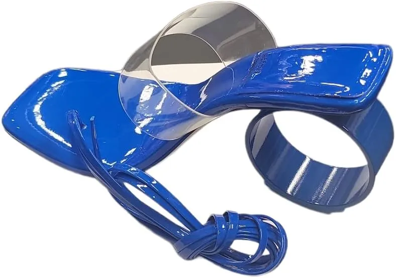 Jeffrey Campbell Nonagon Sandals Blue Patent