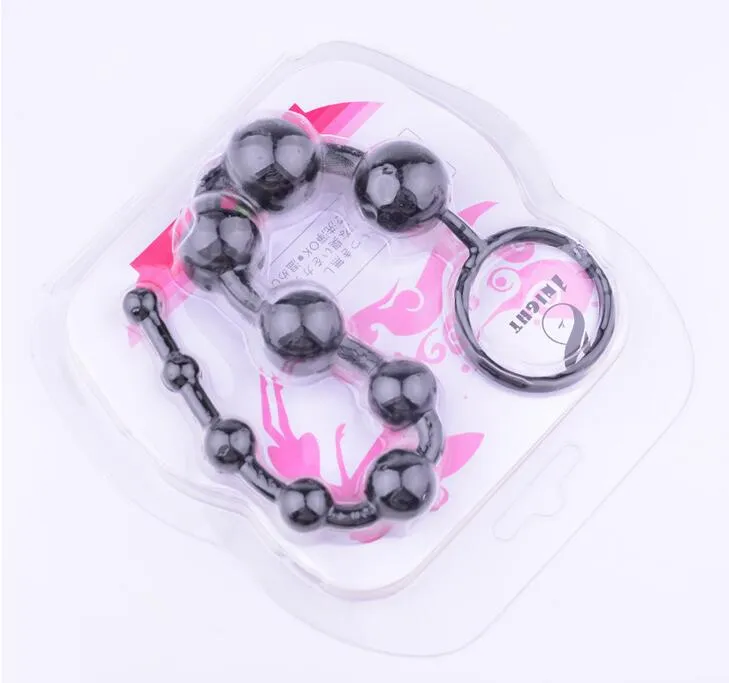 Jelly Anal Beads Orgasm Vagina Plug Play Pull Ring Ball Anal Stimulator Butt Beads red