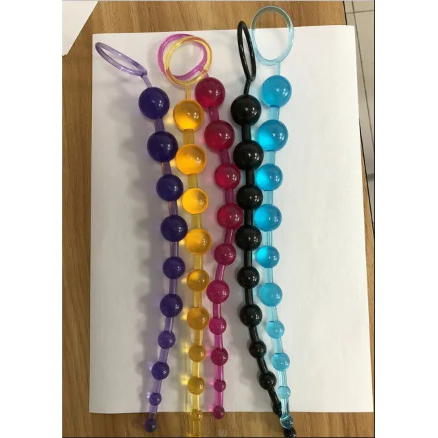 Jelly Anal Beads Orgasm Vagina Plug Play Pull Ring Ball Anal Stimulator Butt Beads red