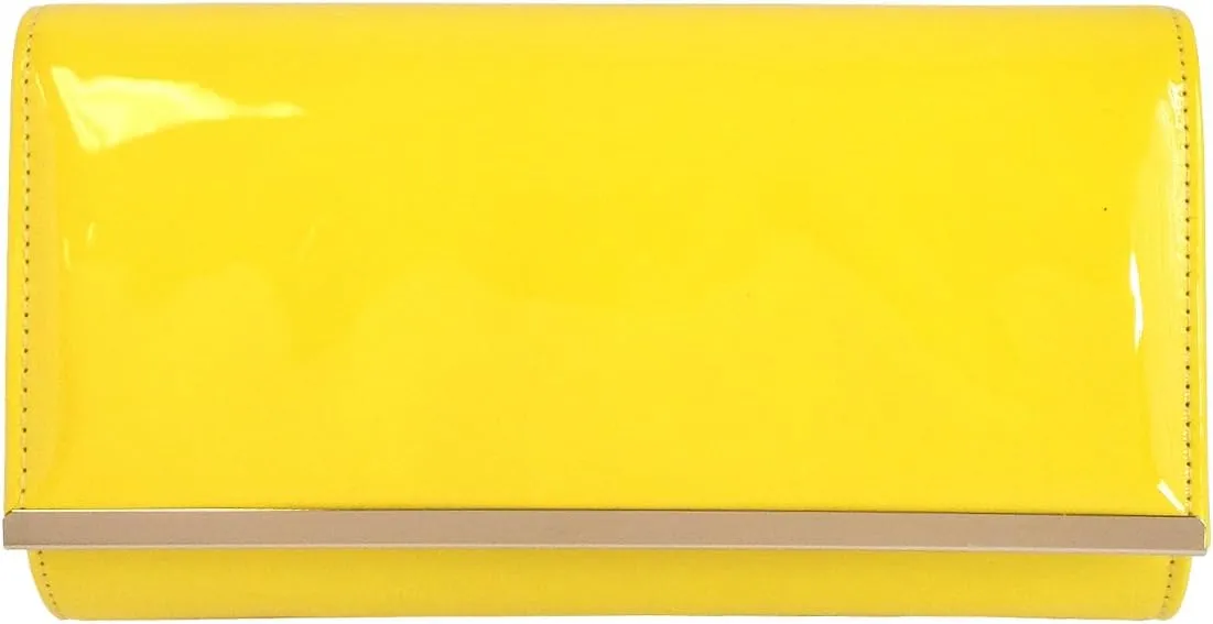 JNB Faux Patent Leather Glossy Candy Clutch