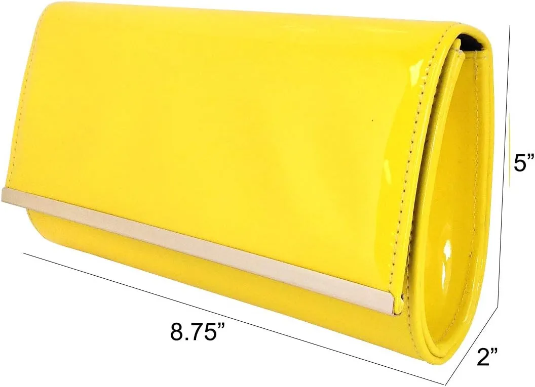 JNB Faux Patent Leather Glossy Candy Clutch