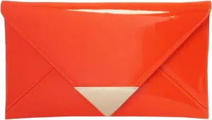 JNB Faux Patent Leather Glossy Envelope Clutch