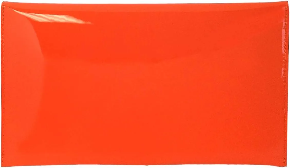 JNB Faux Patent Leather Glossy Envelope Clutch