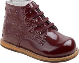 Josmo 8190PO Patent Ostrich Baby Walkers (6.5) Burgundy