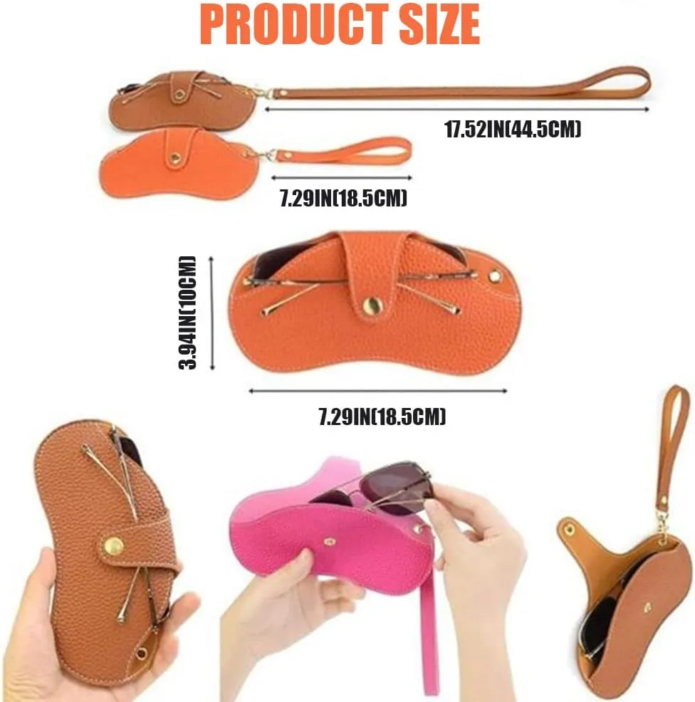 KAFTKO Glasses Case, Ultra-thin soft Leather Manufacturing, Portable Sunglasses Bag, Essential for Travel, Vacation, Outdoors