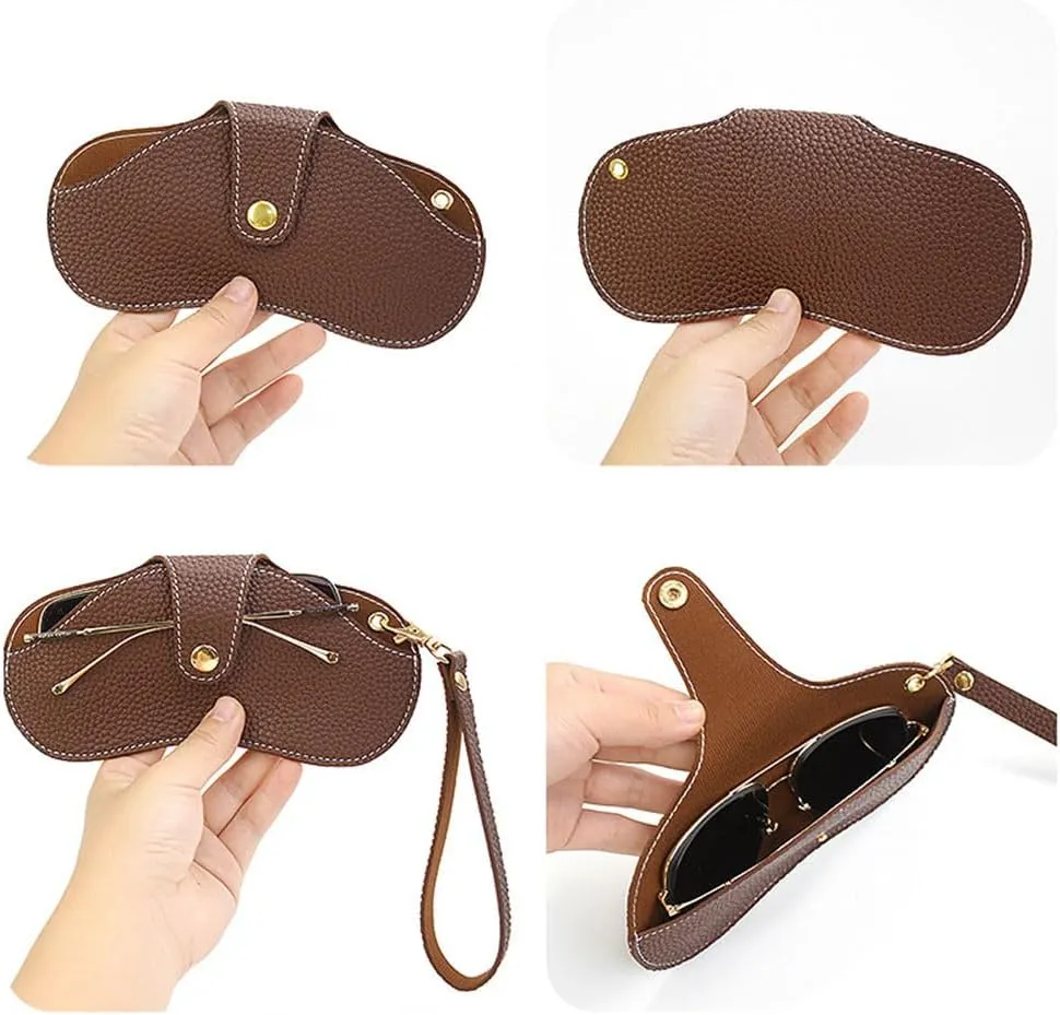 KAFTKO Glasses Case, Ultra-thin soft Leather Manufacturing, Portable Sunglasses Bag, Essential for Travel, Vacation, Outdoors
