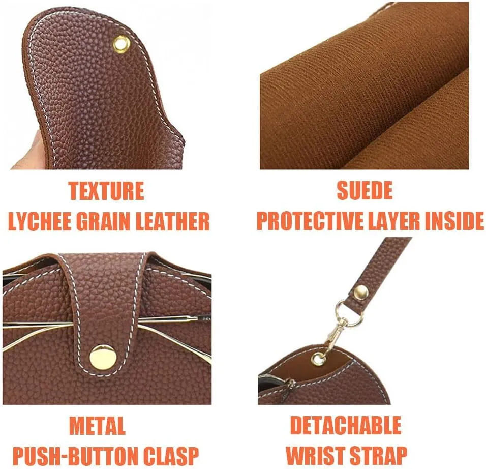 KAFTKO Glasses Case, Ultra-thin soft Leather Manufacturing, Portable Sunglasses Bag, Essential for Travel, Vacation, Outdoors