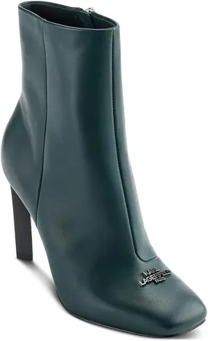 KARL LAGERFELD Womens VICA Patent Leather Booties Green 7 Medium (B,M)