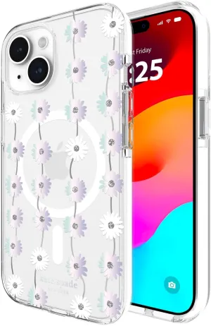 kate spade new york iPhone 15 Plus Case, Compatible with MagSafe - Daisy Chain Iridescent