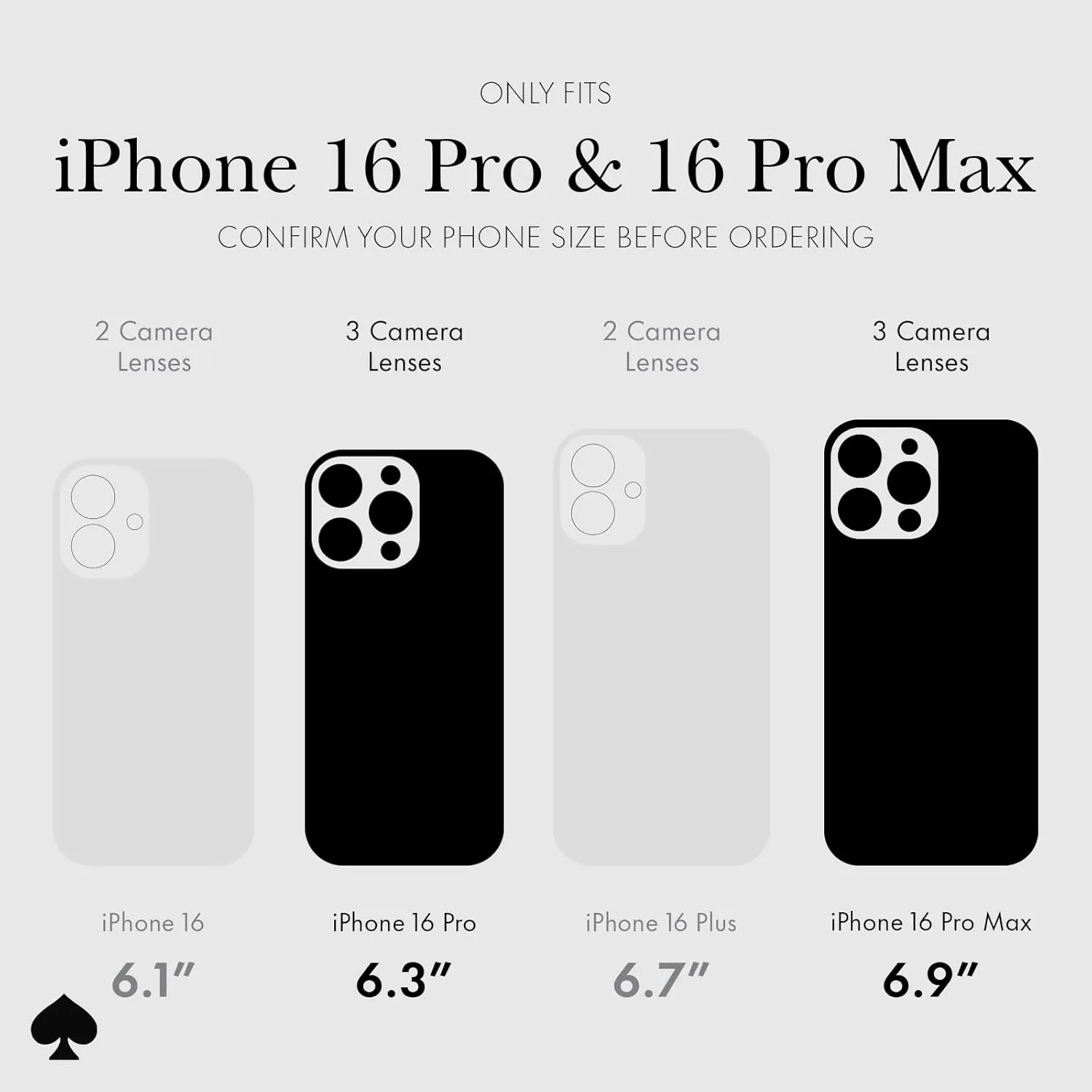 Kate Spade New York iPhone 16 Pro Max/iPhone 16 Pro Camera Lens Protector with Aluminum Ring - Set in Stone Gold