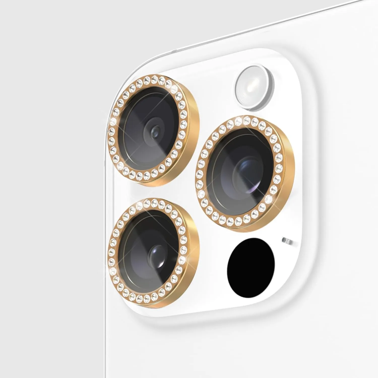 Kate Spade New York iPhone 16 Pro Max/iPhone 16 Pro Camera Lens Protector with Aluminum Ring - Set in Stone Gold