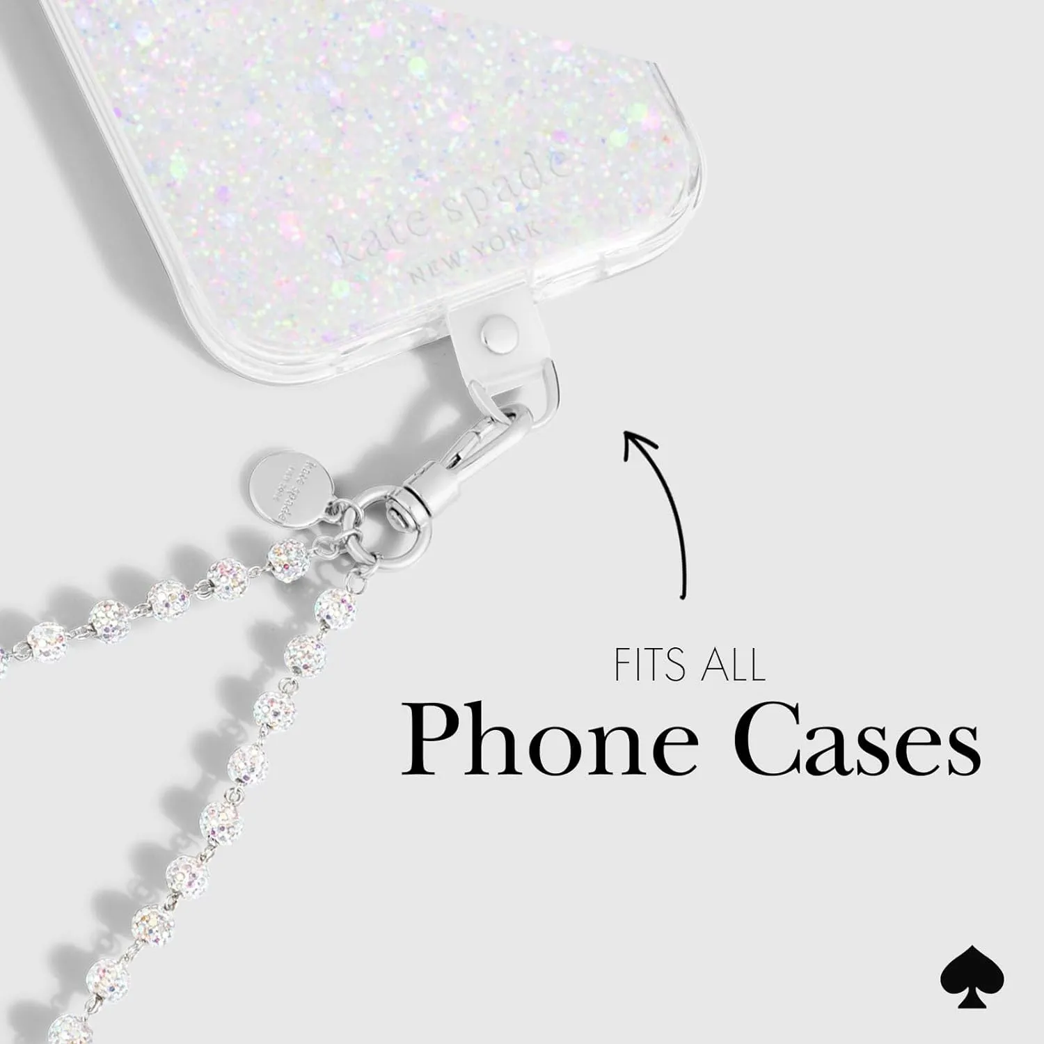 kate spade new york Phone Charm - Detachable Cell Phone Lanyard - Razzle Dazzle