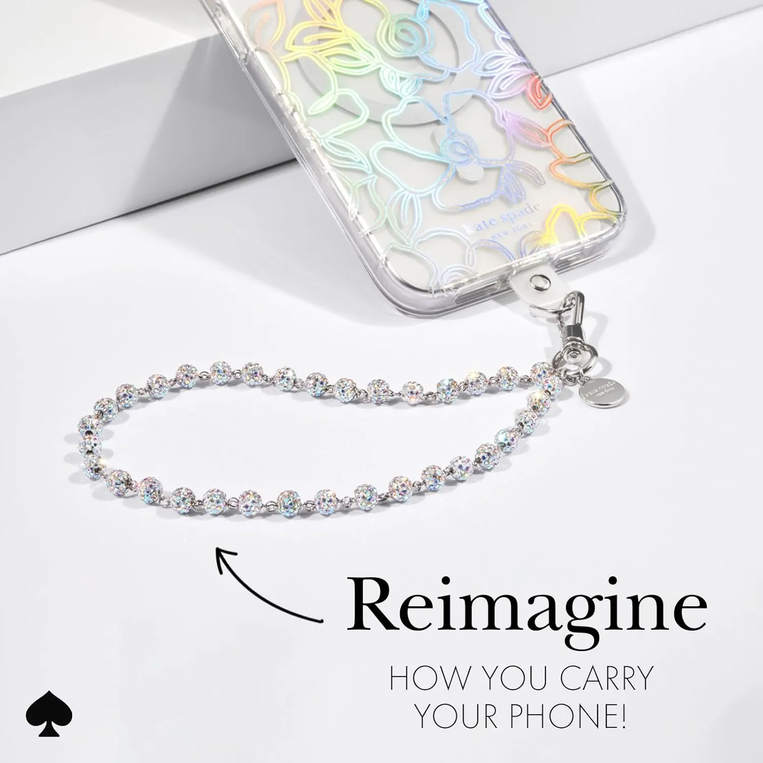 kate spade new york Phone Charm - Detachable Cell Phone Lanyard - Razzle Dazzle