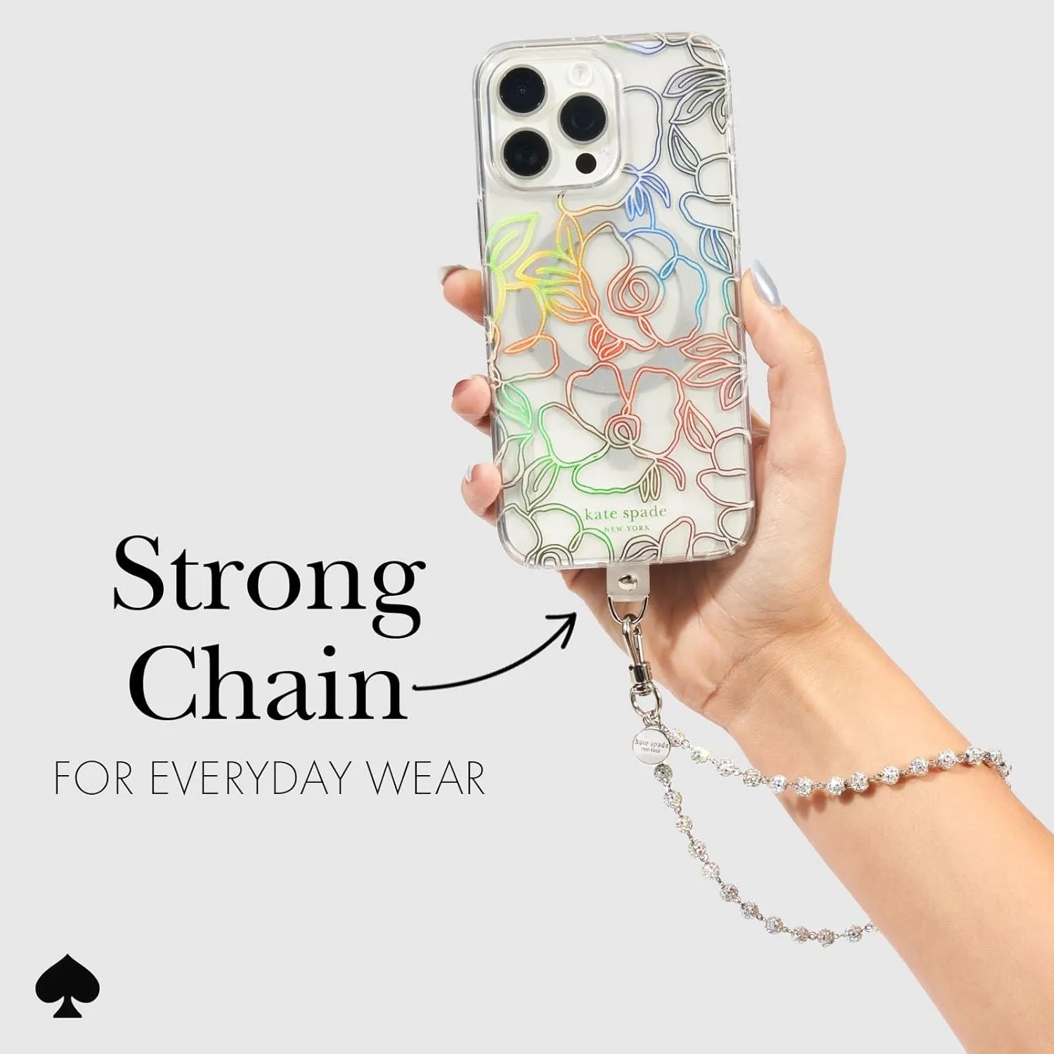 kate spade new york Phone Charm - Detachable Cell Phone Lanyard - Razzle Dazzle