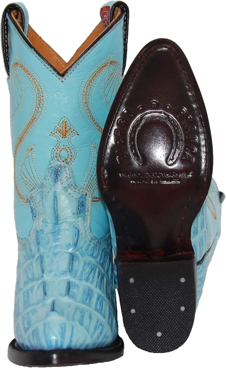Kids Crocodile Alligator Print Western Cowboy Leather Boots Toddler Little Kid