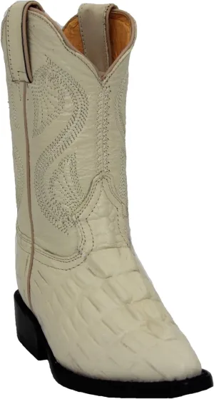 Kids Crocodile Alligator Print Western Cowboy Leather Boots Toddler Little Kid