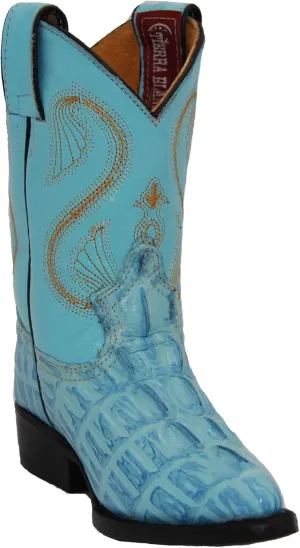 Kids Crocodile Alligator Print Western Cowboy Leather Boots Toddler Little Kid