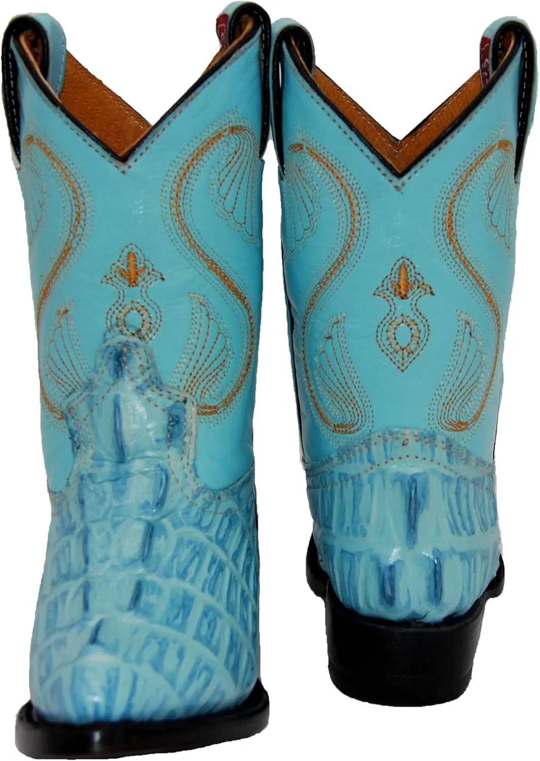Kids Crocodile Alligator Print Western Cowboy Leather Boots Toddler Little Kid