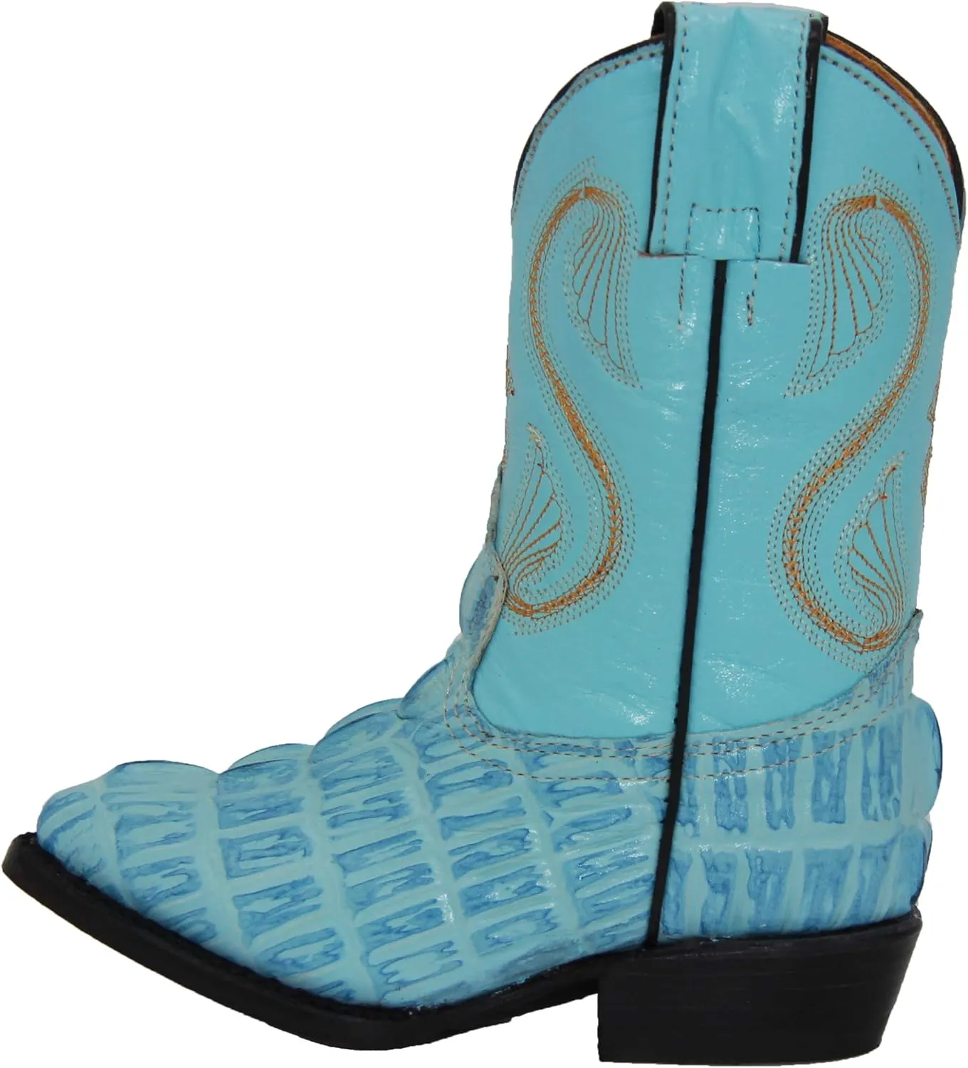 Kids Crocodile Alligator Print Western Cowboy Leather Boots Toddler Little Kid