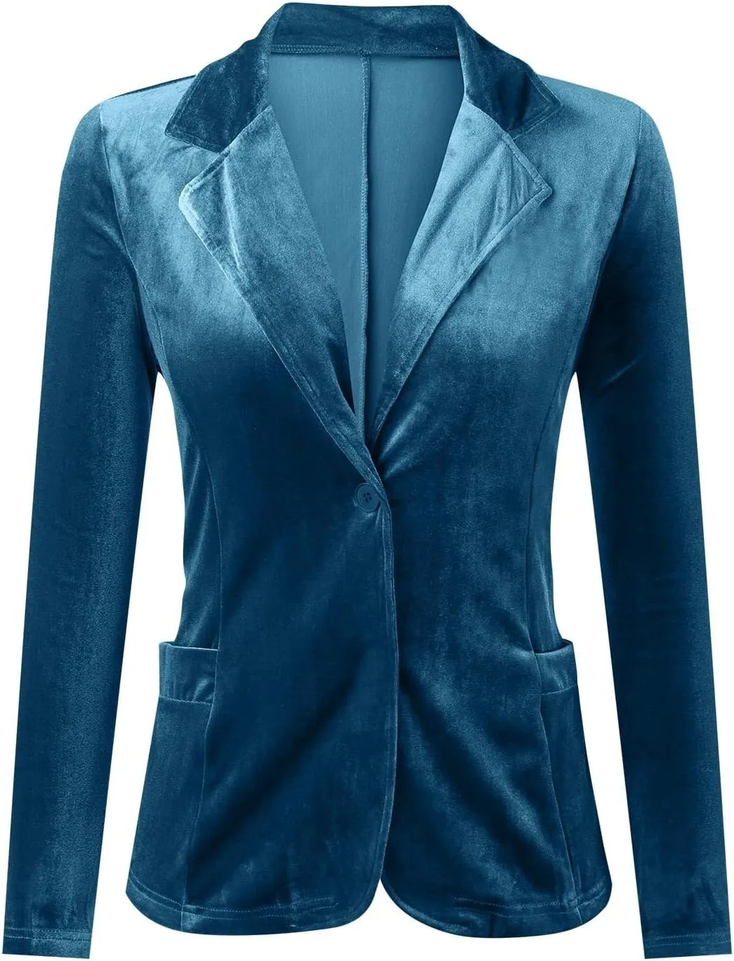 Ladies Gold Velvet Denim Jacket Single Breasted Long Sleeve Lapel Solid Color Short Style Winter Fitted Wool Coat Womens Coat