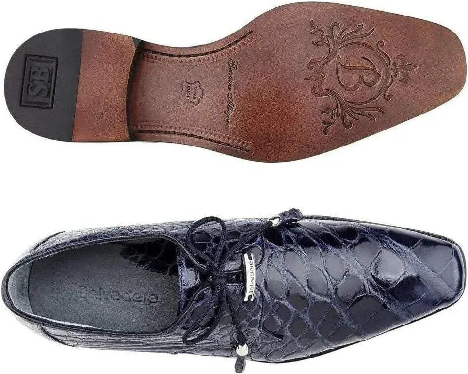 Lago Genuine American Alligator Men Black