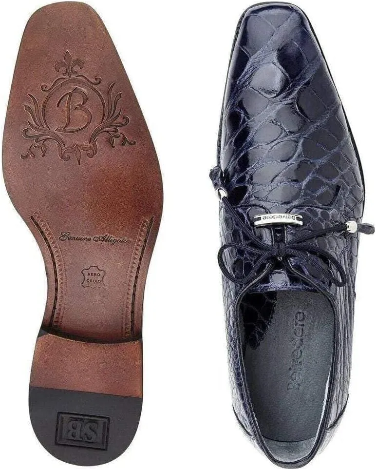 Lago Genuine American Alligator Men Black