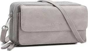 Lanyani RFID Crossbody Wallet Wristlet Purse with Phone Pocket For Women Vegan Leather
