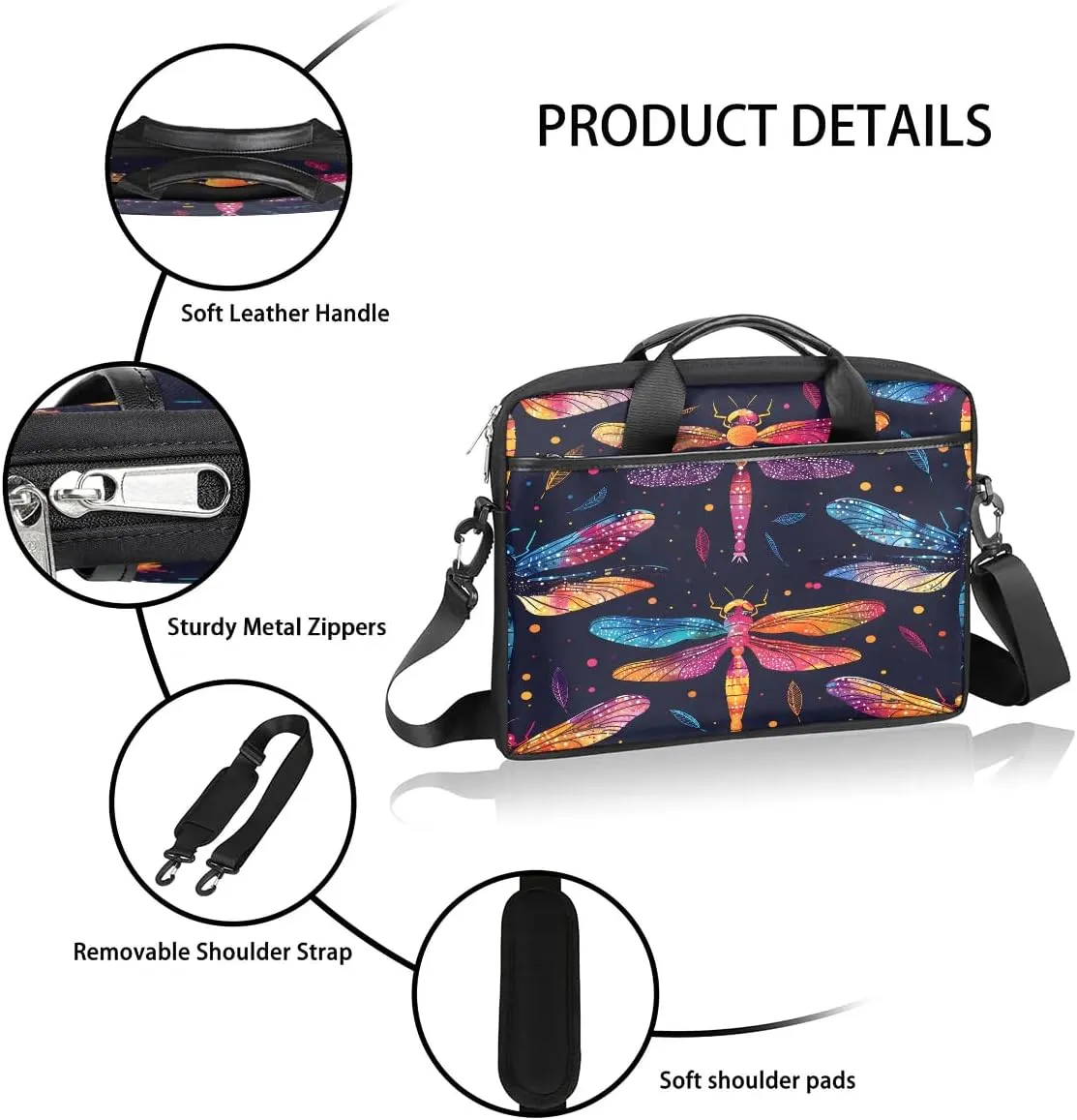 Laptop Shoulder Bag Computer Bag 13-15 Inches Laptop Carrying Case with Shoulder Strap for Women Men