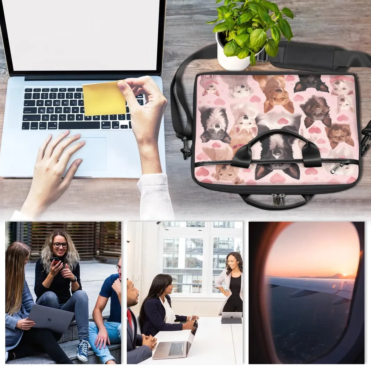 Laptop Shoulder Bag Computer Bag 13-15 Inches Laptop Carrying Case with Shoulder Strap for Women Men