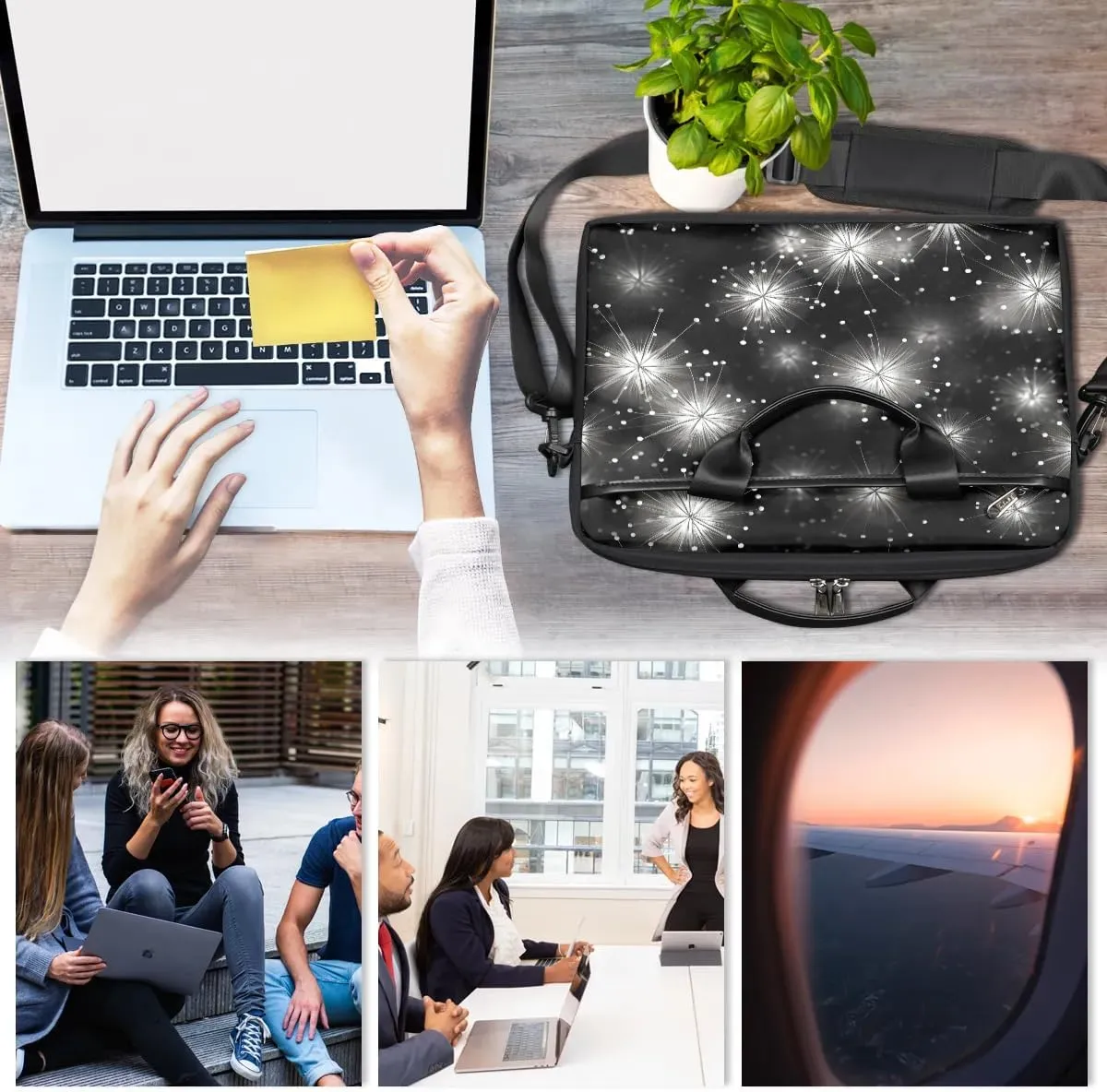 Laptop Shoulder Bag Computer Bag 13-15 Inches Laptop Carrying Case with Shoulder Strap for Women Men