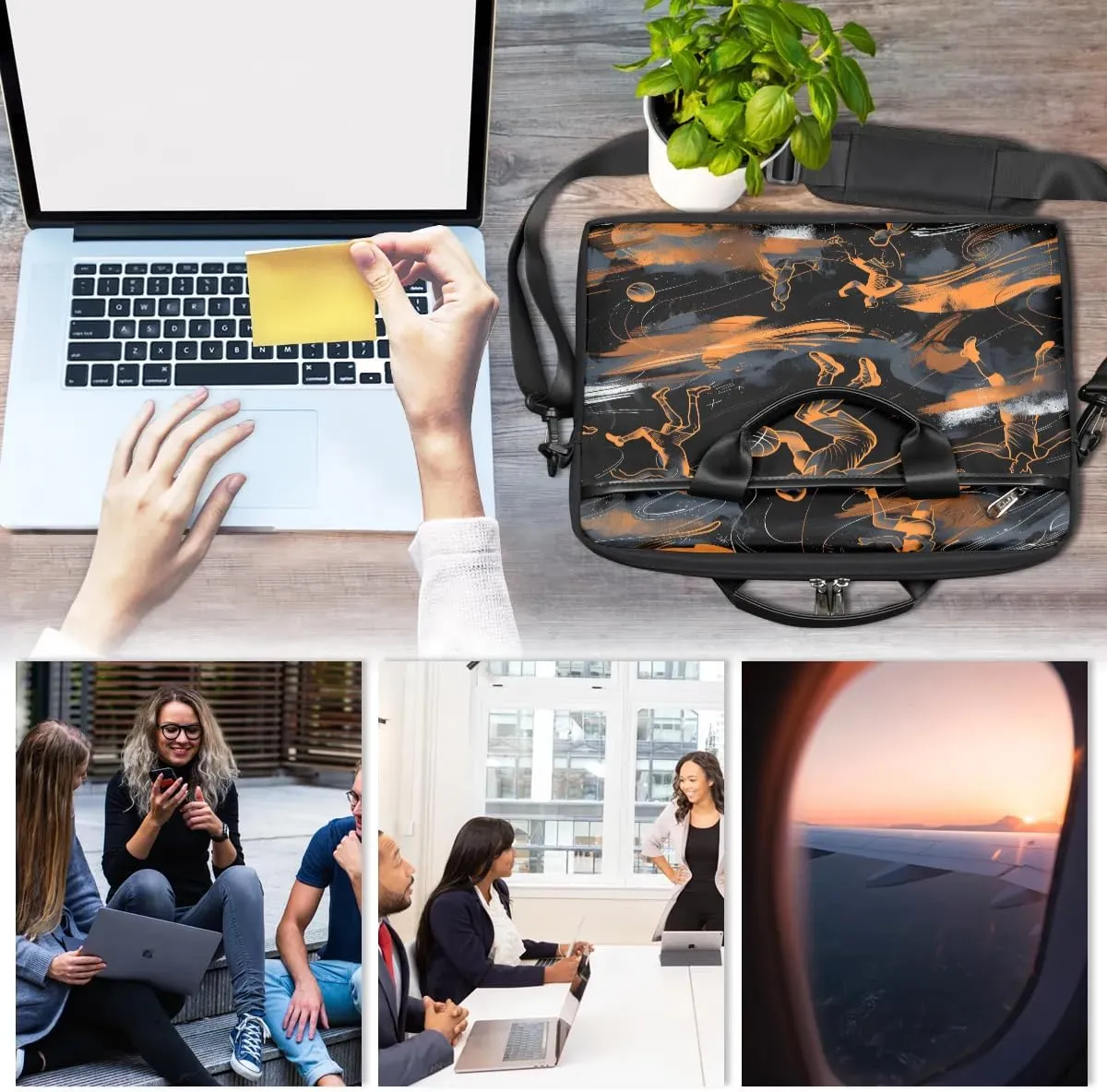 Laptop Shoulder Bag Computer Bag 13-15 Inches Laptop Carrying Case with Shoulder Strap for Women Men