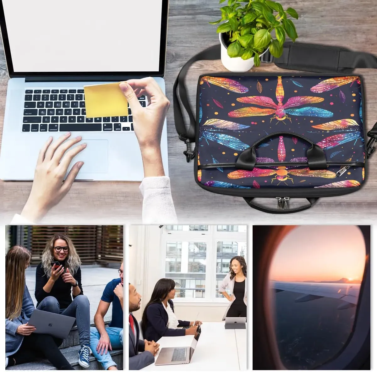 Laptop Shoulder Bag Computer Bag 13-15 Inches Laptop Carrying Case with Shoulder Strap for Women Men